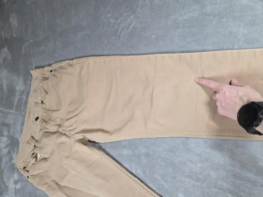 Banana Republic Traveler Jeans Mens 32x32 Fits 32x30 Beige Slim Straight